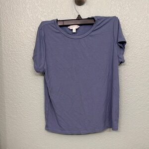 Market & Spruce Ribbed Short Sleeve Tee in Lavender Blue